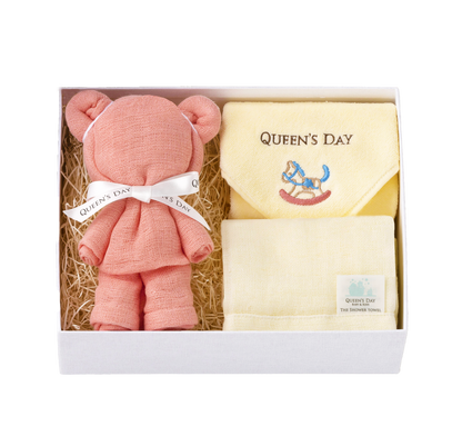 シャワータオル2枚(内1体 ベア仕様)+ハンドタオルセット BASIC BOX(M シャワータオル2枚(内1体 ベア仕様)+ハンドタオルセット BASIC BOX(M